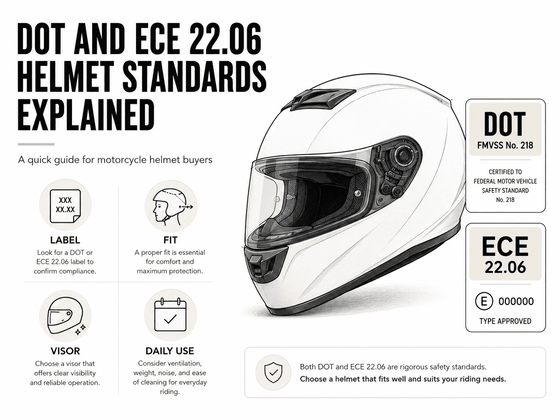 DOT and ECE 22.06 Motorcycle Helmet Standards Explained