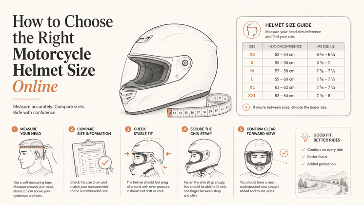 How to Choose the Right Motorcycle Helmet Size Online