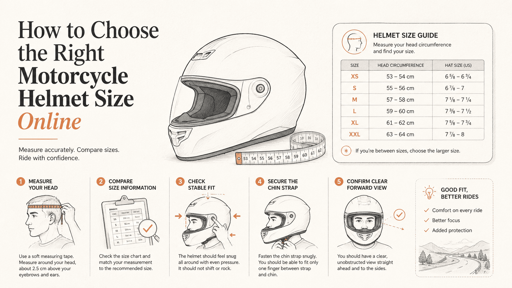 How to Choose the Right Motorcycle Helmet Size Online