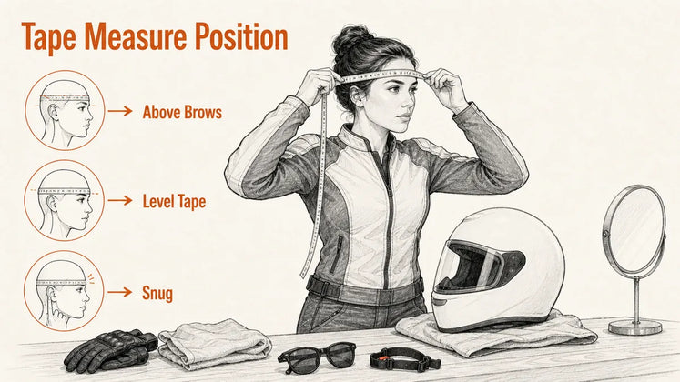 Where Should the Tape Measure Sit for Helmet Sizing?