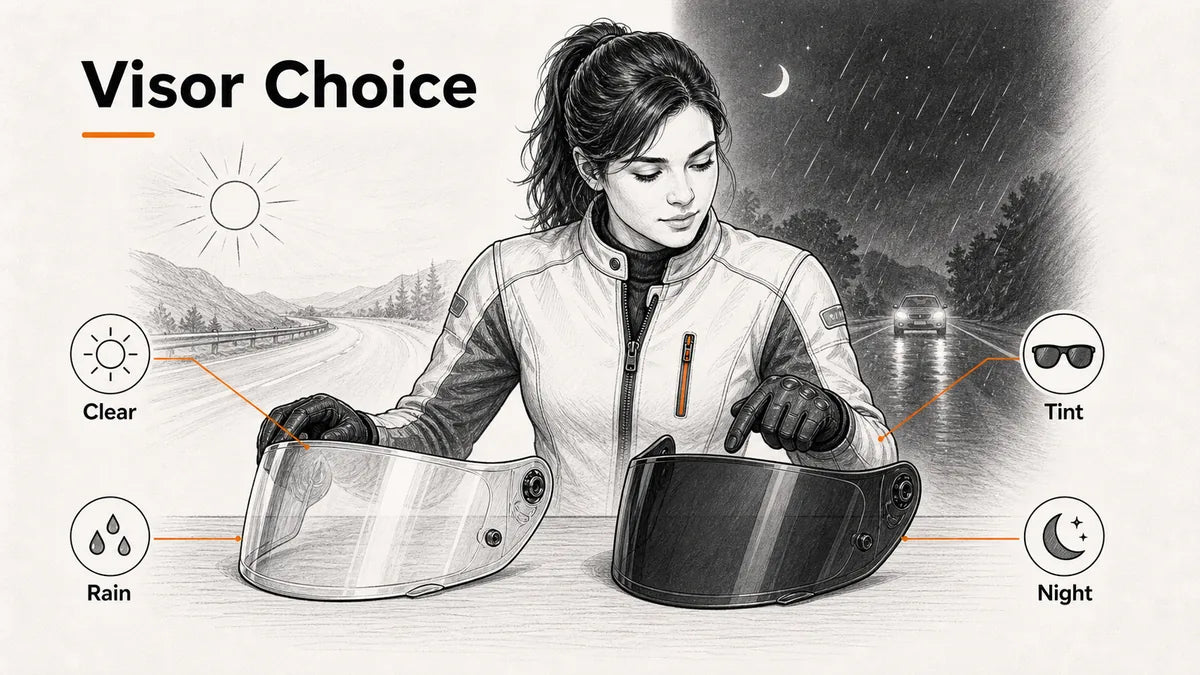 Clear Visor or Tinted Visor? The Wrong Choice Can Ruin Night and Rain Rides