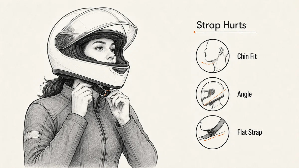 Why Your Motorcycle Helmet Strap Hurts Under Your Chin