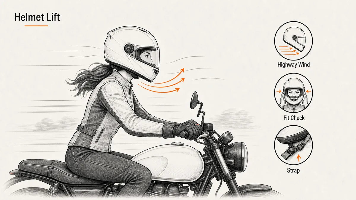 Why Your Motorcycle Helmet Lifts at Highway Speed and What to Check First