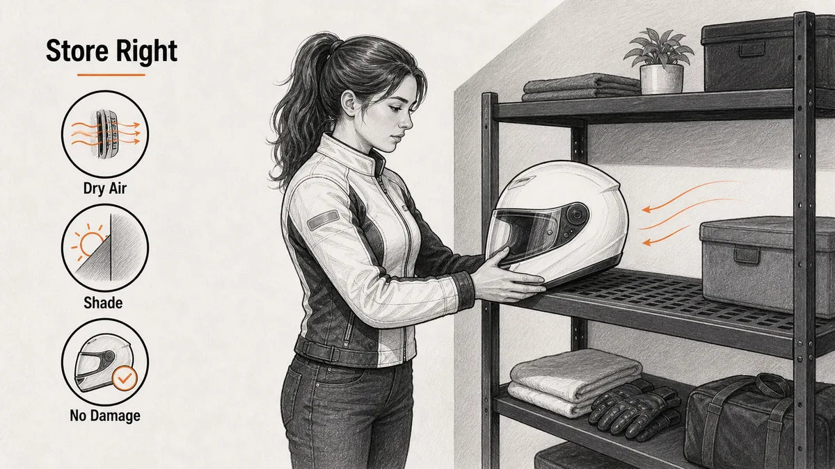 How to Store a Motorcycle Helmet So It Does Not Smell, Fade, or Get Damaged