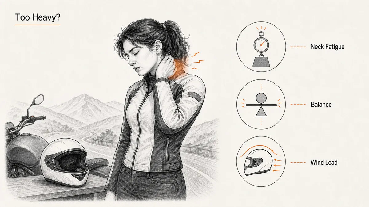 Can a Motorcycle Helmet Be Too Heavy? Neck Fatigue Signs Riders Notice Late