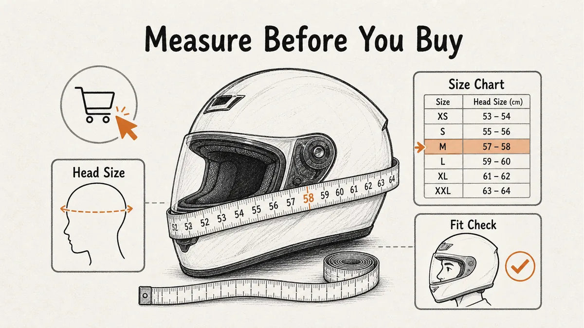 Why Motorcycle Helmet Size Charts Matter When Buying Online