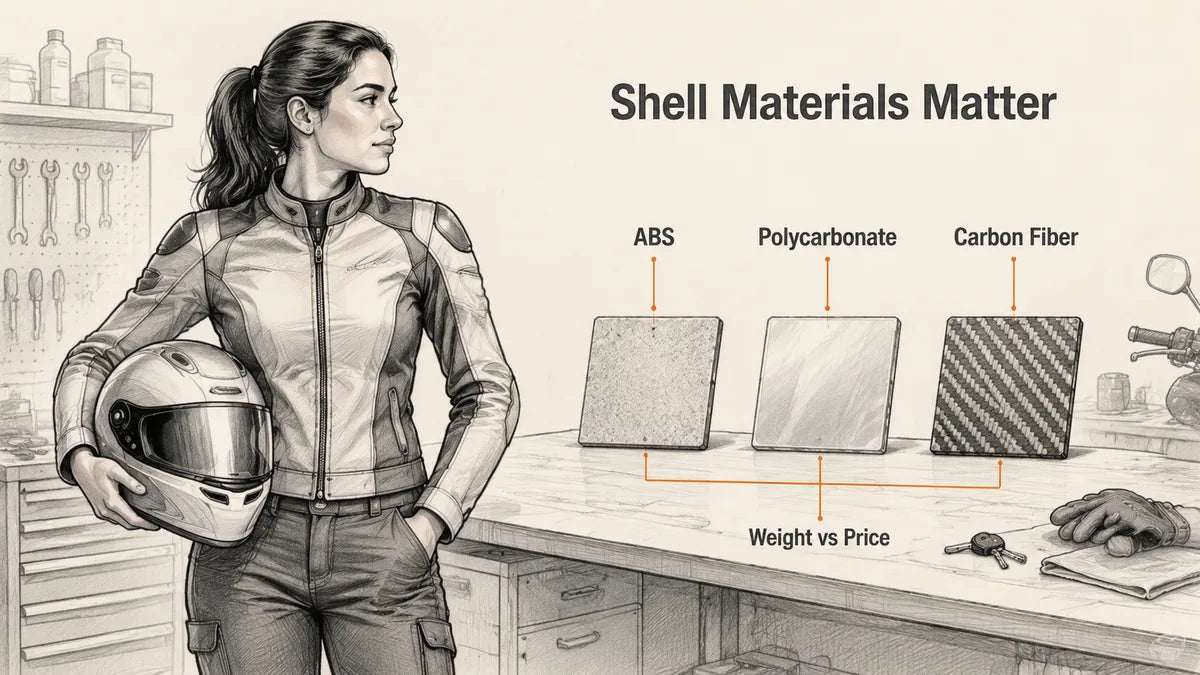 Motorcycle Helmet Shell Materials: ABS vs Polycarbonate vs Carbon Fiber — What Daily Riders Actually Need