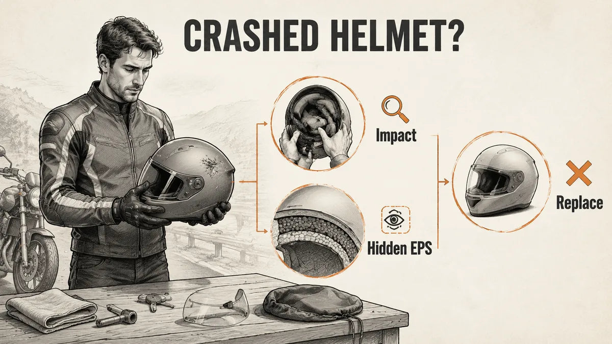 Crashed in Your Motorcycle Helmet? Why It May Need Replacing Even If It Looks Fine