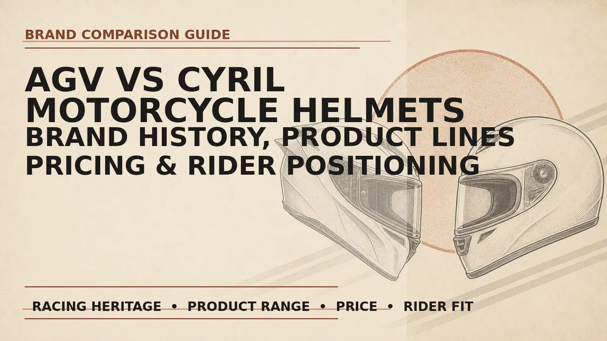 AGV vs CYRIL Motorcycle Helmets: Brand History, Product Lines, Pricing, and Rider Positioning