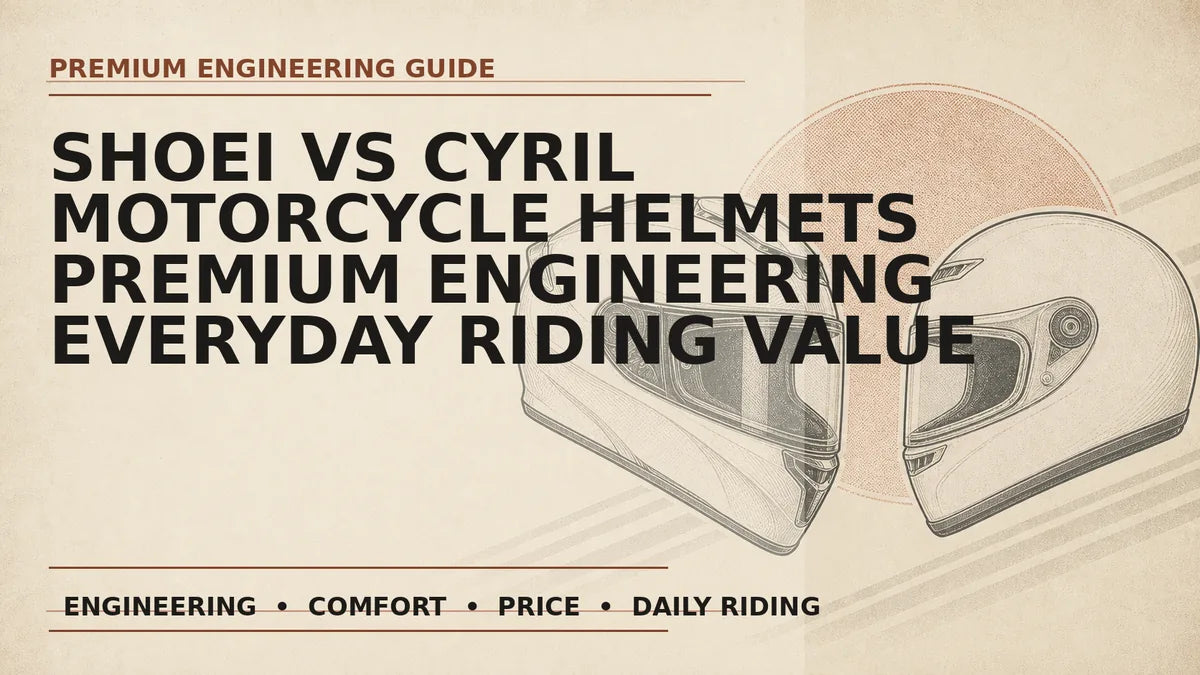 Shoei vs CYRIL Motorcycle Helmets: Premium Helmet Engineering vs Everyday Riding Value
