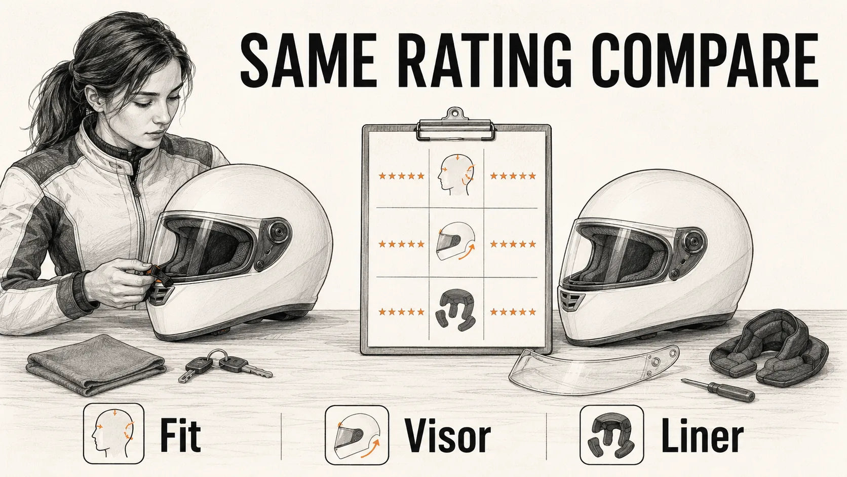 How to Compare Two Motorcycle Helmets With the Same Safety Rating