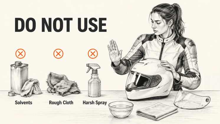 What Not to Use on a Motorcycle Helmet Shell or Visor