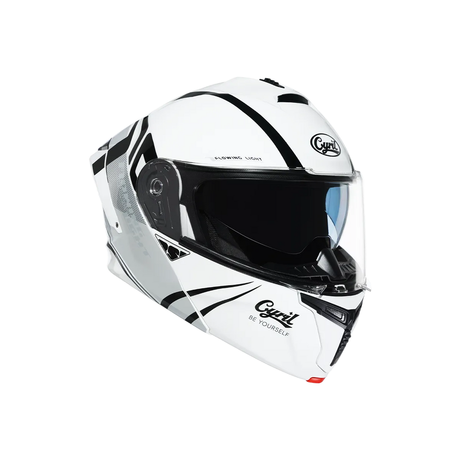 THUNDER Dual Visor Modular Helmet - Flowing light 01 Gloss