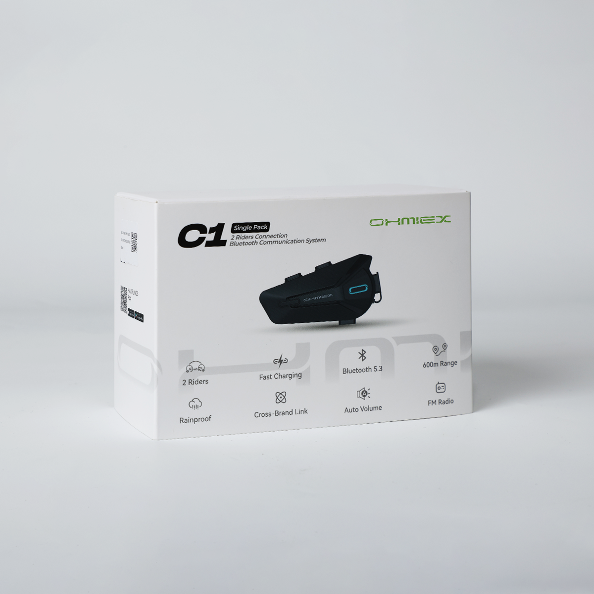 OHMIEX C1 Motorcycle Bluetooth Headset 5.3 IP67 Waterproof