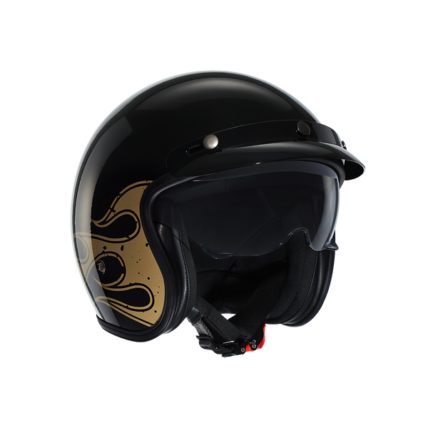 Movelck Open Face Motorcycle Helmet – Ghost Flame 03 Gloss