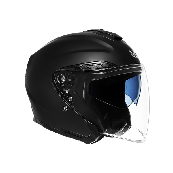 R18 Dual Visor Open Face Motorcycle Helmet – Black Matte
