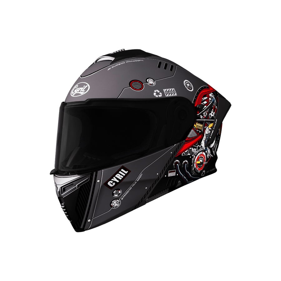 THUNDER Dual Visor Modular Helmet - Turbo Gray