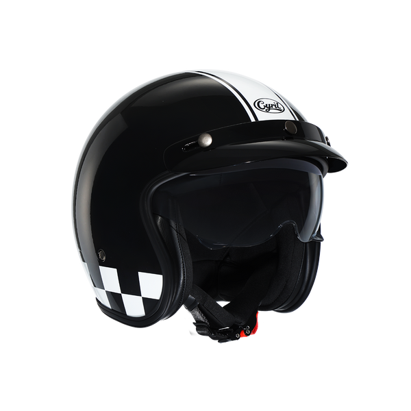 Movelck Open Face Motorcycle Helmet – Checkmate 01 Gloss