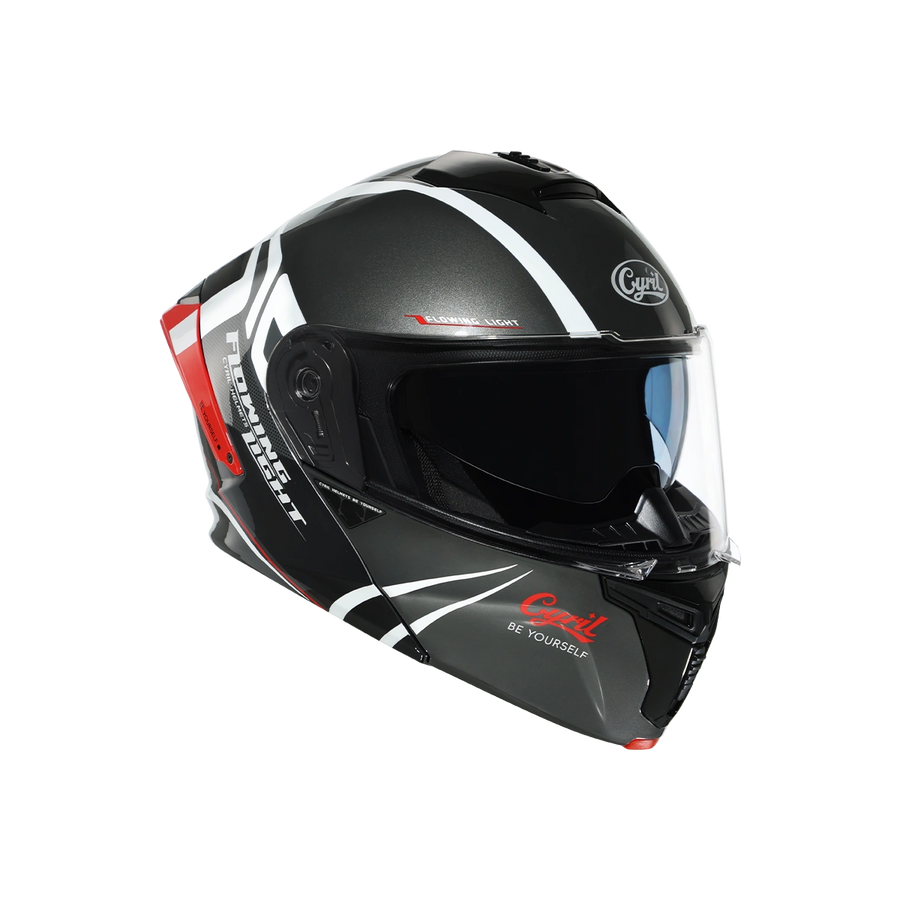 THUNDER Dual Visor Modular Helmet - Flowing light 02 Gloss