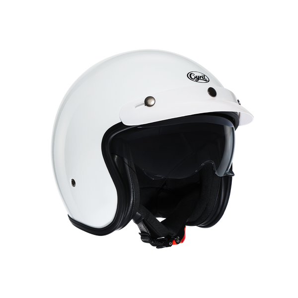 Movelck Open Face Motorcycle Helmet – White Gloss