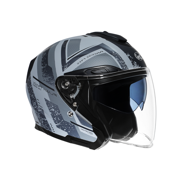R18 Dual Visor Open Face Motorcycle Helmet – Flash Track 02 Matt