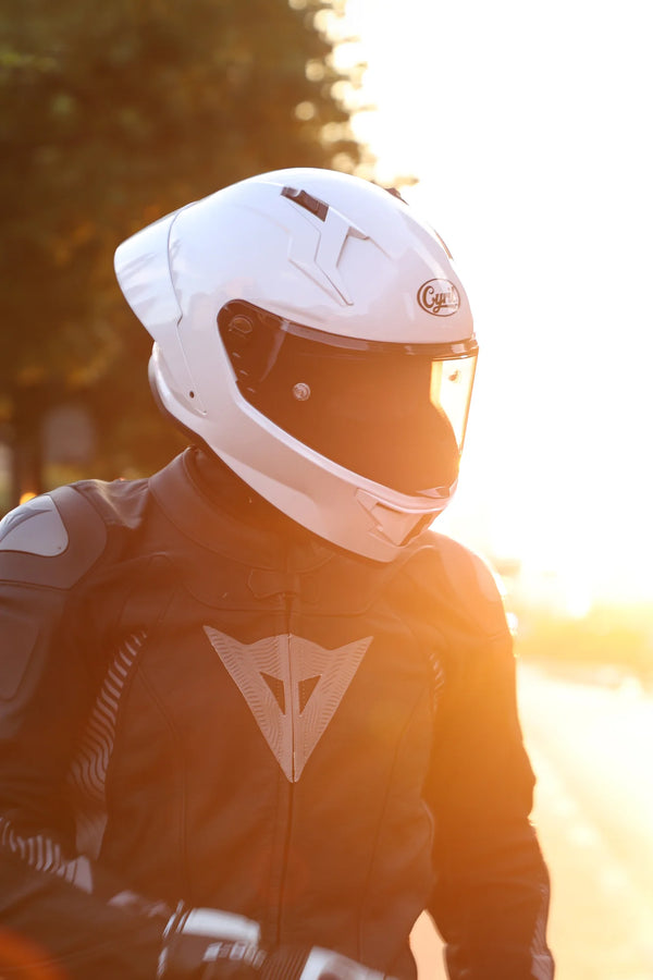 Rider in a CYRIL helmet