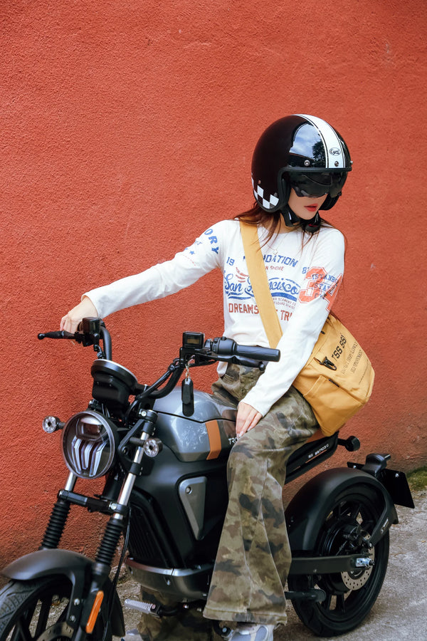 Rider in a CYRIL helmet
