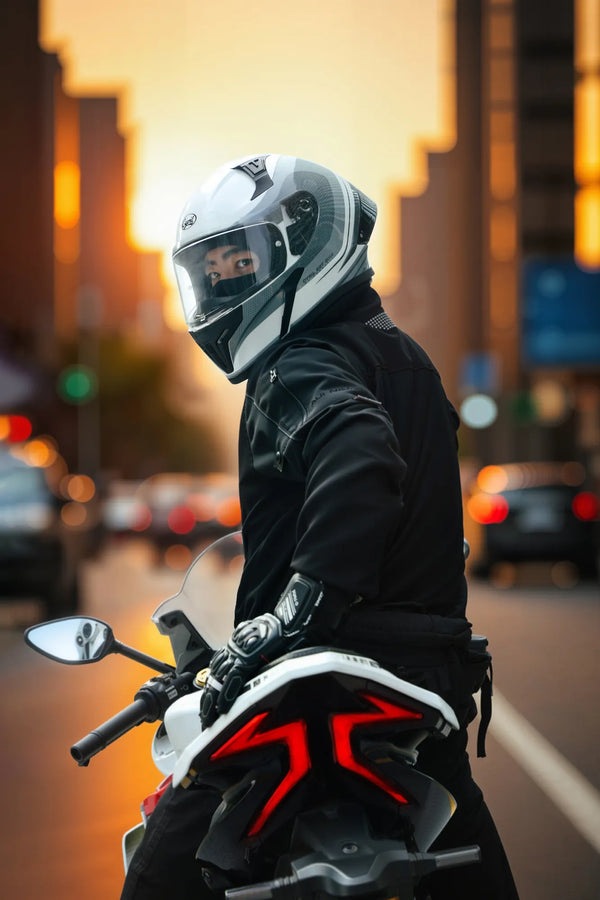 Rider in a CYRIL helmet
