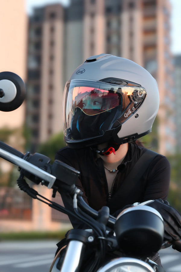 Rider in a CYRIL helmet