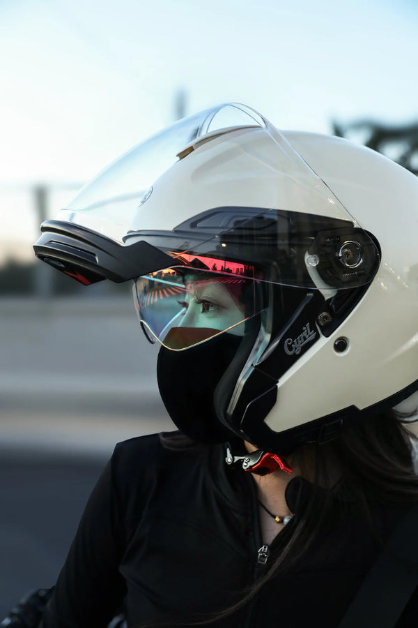 Rider in a CYRIL helmet